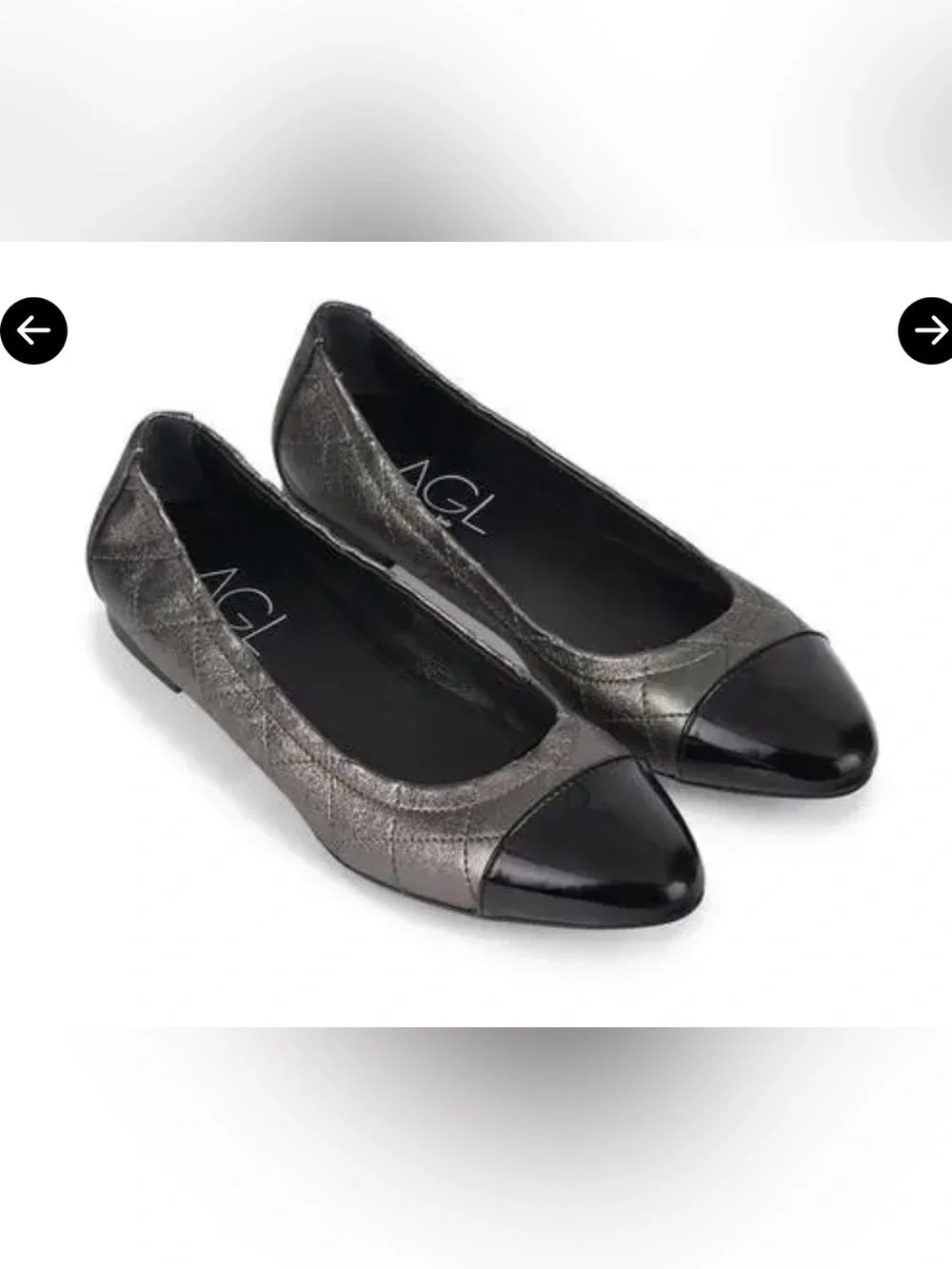 AGL  Naomi Quilted Cap Toe Ballet Flat